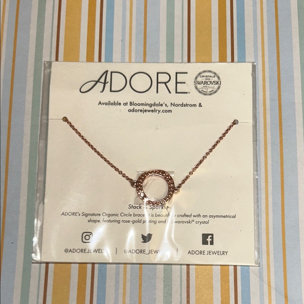 Adore Rose Gold Circle bracelet with Swarovski Crystal